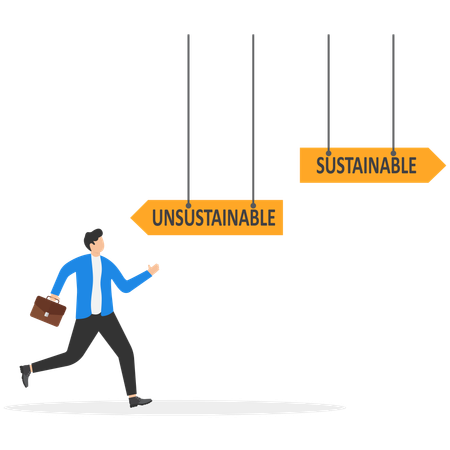 Businessman choosing business direction  Illustration