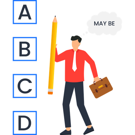 Businessman choosing business option  Illustration