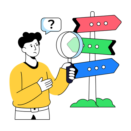Businessman Choosing Business Path  Illustration