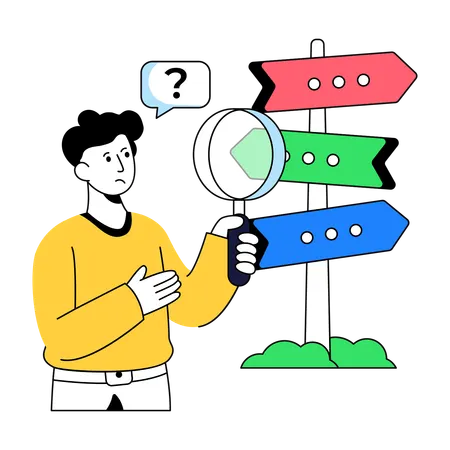 Businessman Choosing Business Path  Illustration
