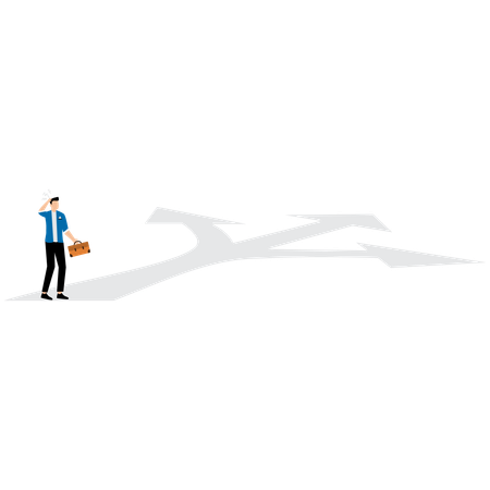 Businessman choosing business path  Illustration