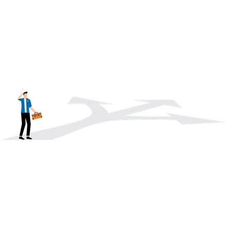 Businessman choosing business path  Illustration