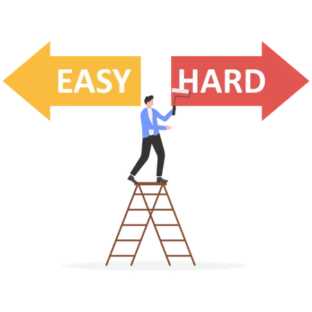 Businessman choosing career path  Illustration