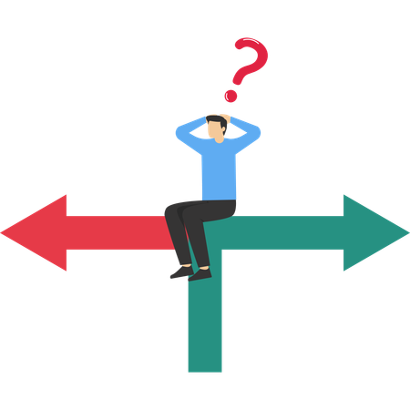 Businessman choosing correct direction  Illustration