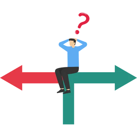 Businessman choosing correct direction  Illustration