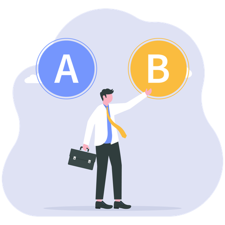 Businessman choosing different ways in achieving goals  Illustration