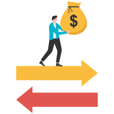 Businessman choosing investment direction  Illustration