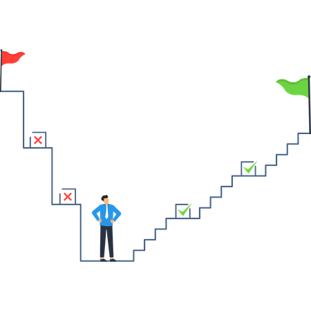 Businessman Choosing Path  Illustration