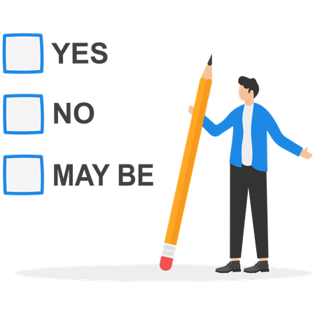 Businessman choosing right answer  Illustration