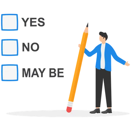 Businessman choosing right answer  Illustration