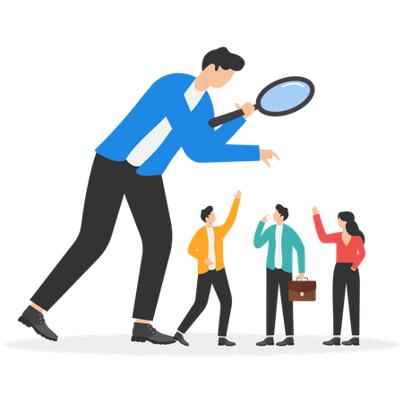 Businessman choosing right candidate  Illustration