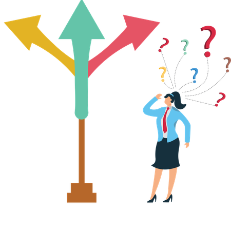 Businessman Choosing Right Direction  Illustration