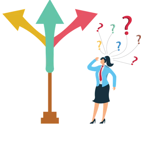 Businessman Choosing Right Direction  Illustration