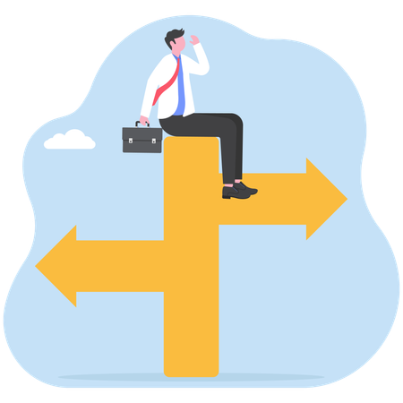 Businessman choosing right way  Illustration