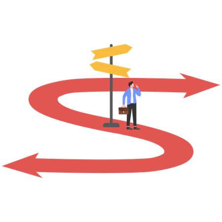 Businessman Choosing right way  Illustration