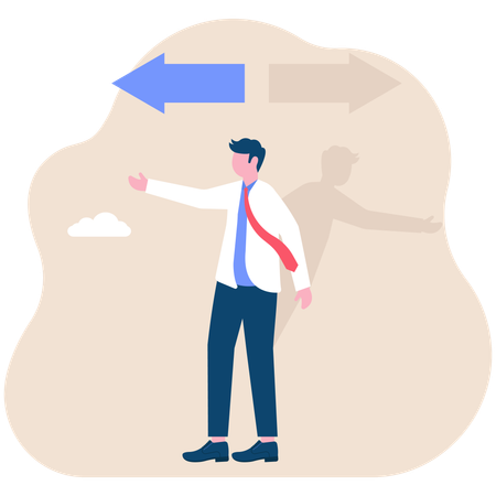 Businessman choosing right way  Illustration