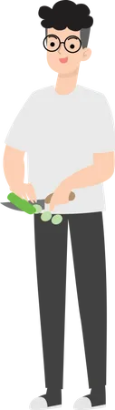 Businessman Chopping food  Illustration