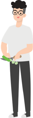 Businessman Chopping food  Illustration