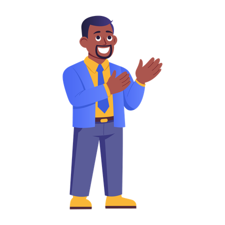 Businessman Clapping for achievement  Illustration
