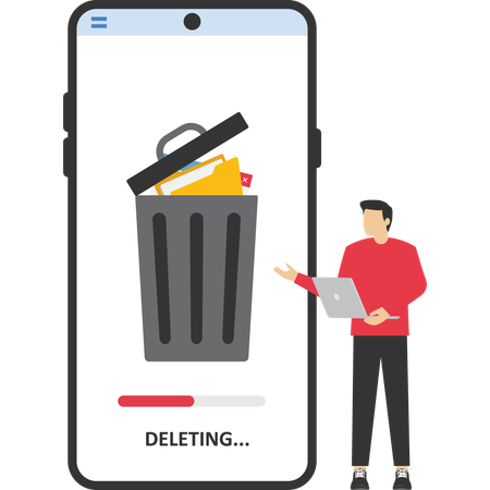 Businessman cleaning phone  Illustration