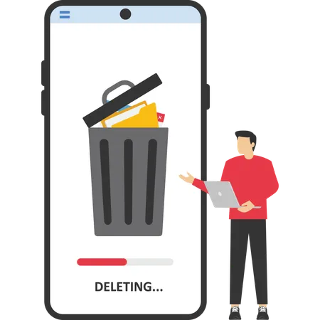 Businessman cleaning phone  Illustration