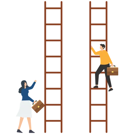 Businessman climb up for career growth  Illustration