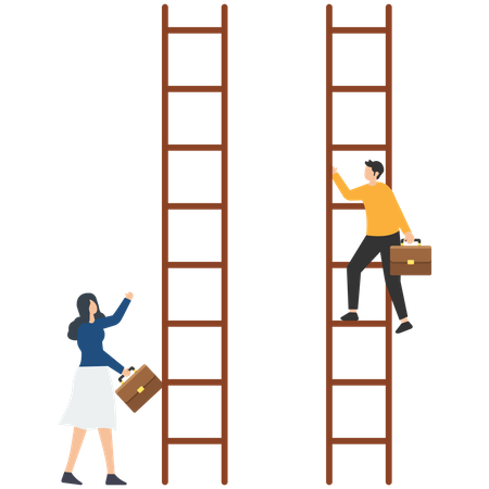 Businessman climb up for career growth  Illustration