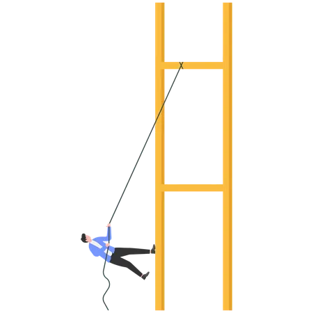 Businessman climbing business ladder  Illustration