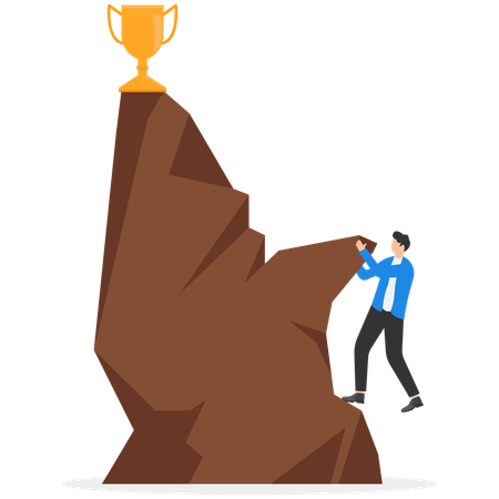 Businessman climbing business objective  Illustration