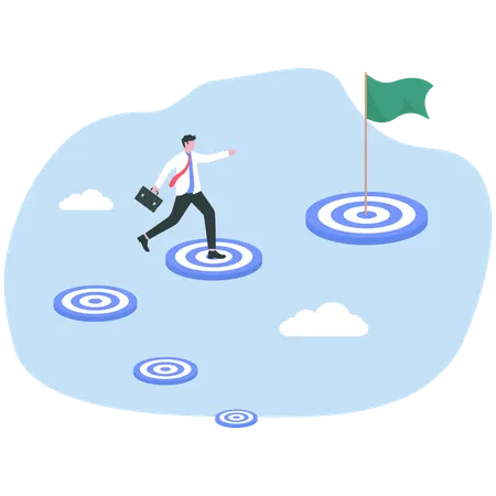 Businessman climbing business target  Illustration