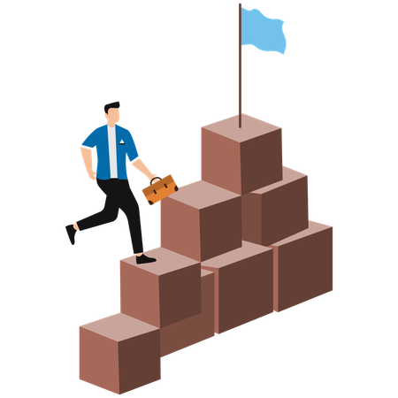 Businessman climbing business target  Illustration