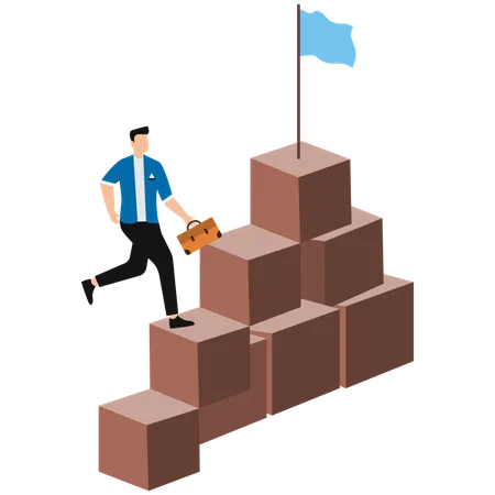 Businessman climbing business target  Illustration