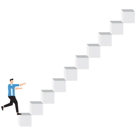 Businessman climbing career ladder  Illustration