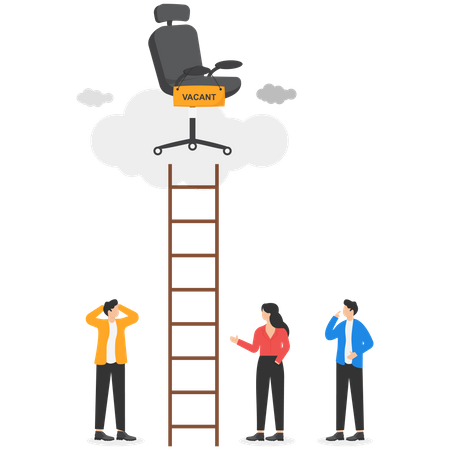 Businessman climbing career ladder way up new job opportunities  Illustration