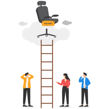 Businessman climbing career ladder way up new job opportunities  Illustration