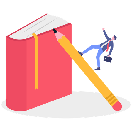 Businessman climbing education  Illustration