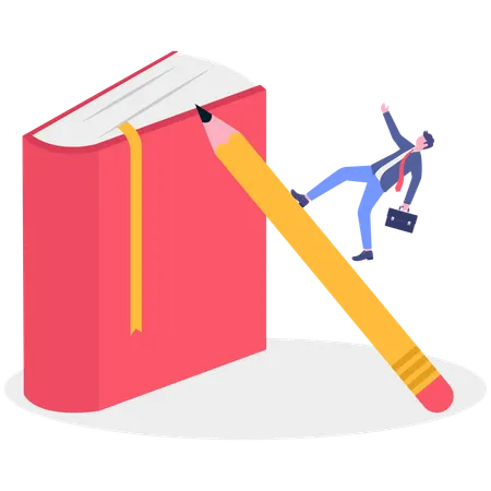 Businessman climbing education  Illustration