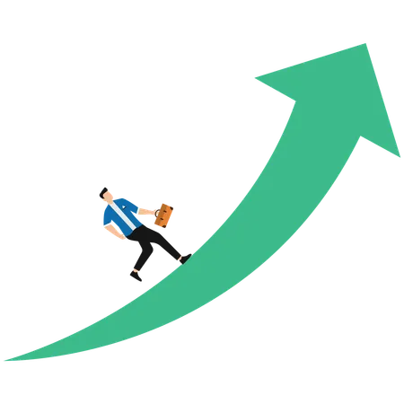 Businessman climbing growth graph  Illustration