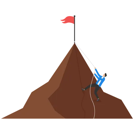 Businessman climbing mountain  Illustration