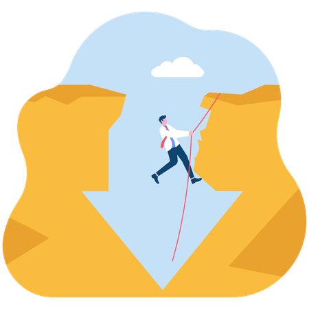 Businessman climbing mountain  Illustration