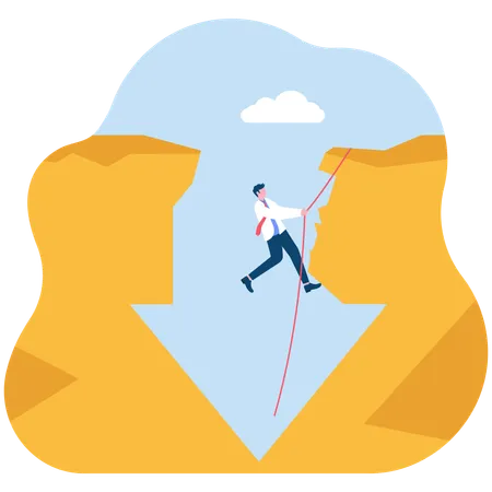 Businessman climbing mountain  Illustration