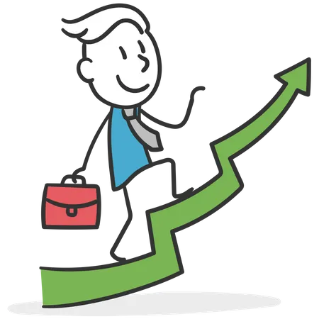 Businessman climbing positions in the company Illustration