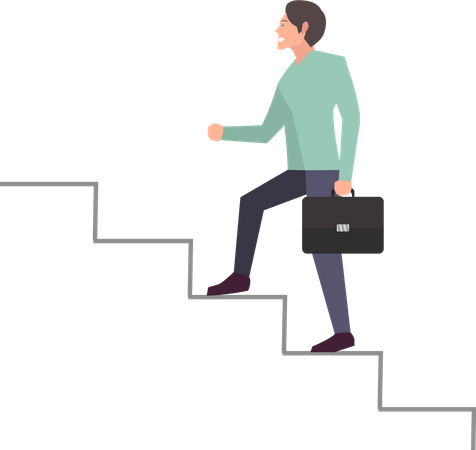 Businessman climbing stairs of success  Illustration