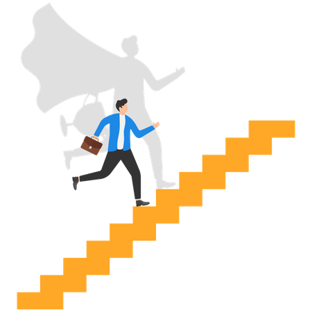 Businessman climbing success ladder  Illustration