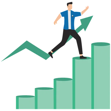 Businessman climbing success stairs  Illustration