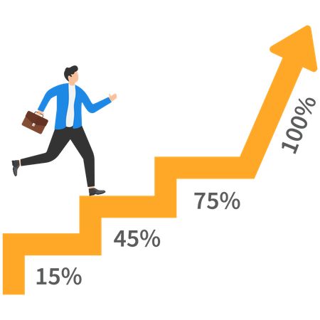 Businessman climbing success stairways  Illustration