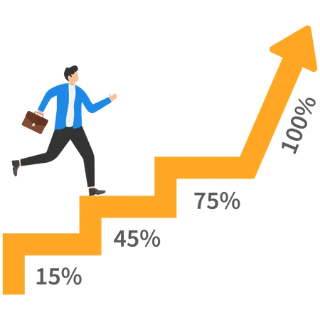 Businessman climbing success stairways  Illustration