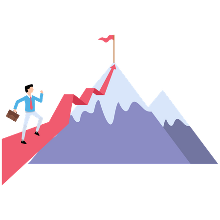 Businessman climbing to the top  Illustration
