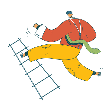 Businessman climbing up ladder  Illustration