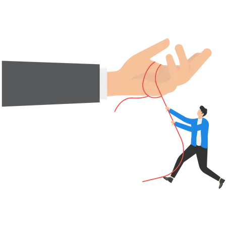 Business Man Climbs Up On A Rope Businessmen That Helps Each Other Illustration